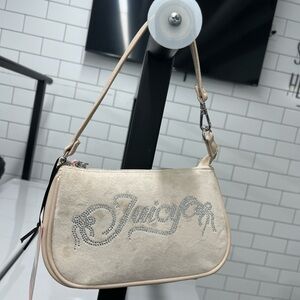 Juicy Couture Beige Shoulder Bag with Silver Accents